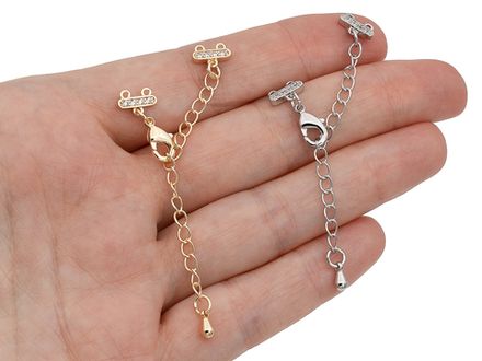 Застежка 8мм для многоярусных украшений, с карабином