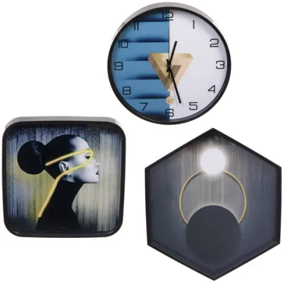 Часы настенные + пано 2шт «HOME STYLE» Незнакомка, черный корпус