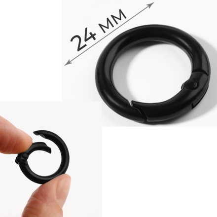 Карабин круглый, цвет черный, металл