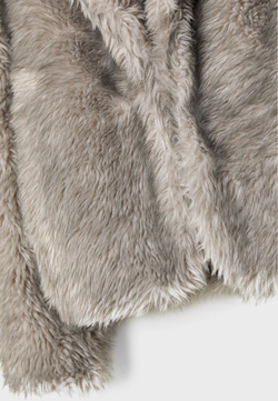 STRADIVARIUS Шуба из искусственного меха, серый