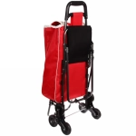 Тележка хозяйственная с сумкой и откидным стулом (90,5*34*56см, 6 колес) цветная 008A