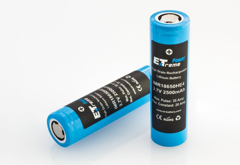 Аккумулятор ET IMR18650HE4 COLOR PK2