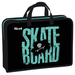 Папка с ручками 1 отделение, А4 "Skateboard", 340*245*75мм, пластик, на молнии, Först