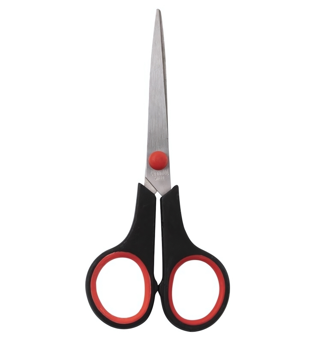 Ножницы 150мм, резиновые вставки, черно-красные "EVERYDAY " (STAFF)