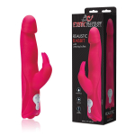 Розовый силиконовый вибратор JUMPING BULLETS с 3 моторами - 22 см. (Цвет: розовый)