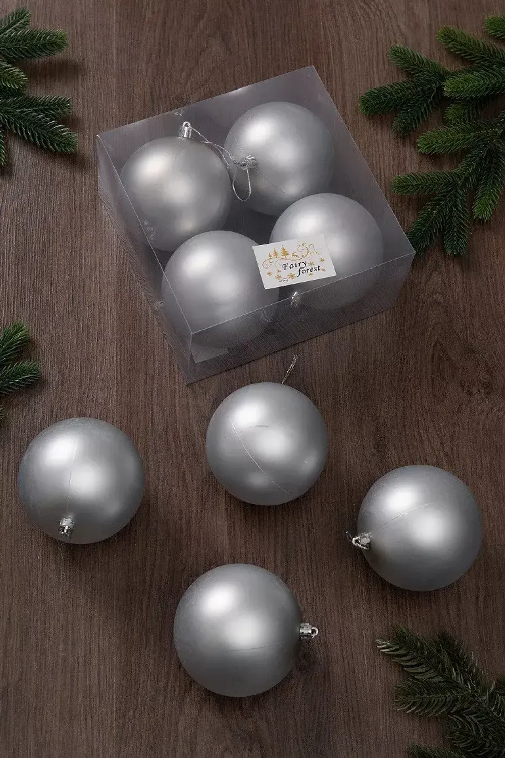 Набор новогодних шаров (4 шт) матовые