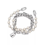 Браслет из серебра с жемчугом, Tiffany 💠Hard Wear Pearl Lock
