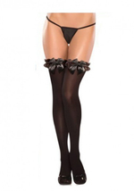 Черные лайкровые чулочки с атласными бантами SL (42-46) (Цвет: черный)