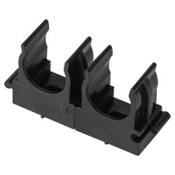 Крепеж-клипса ЭРА CLIP-16-B-MP для трубы прямой монтаж черная d16мм 100шт