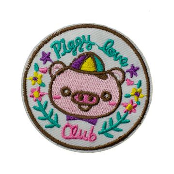 Нашивка термоаппликация на одежду и на рюкзак. Piggy Love Club