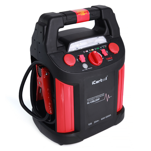 iCartool (IC-CBL20P) Пусковое устройство с компрессором 12В, 20 000 мАч, 600/1200А