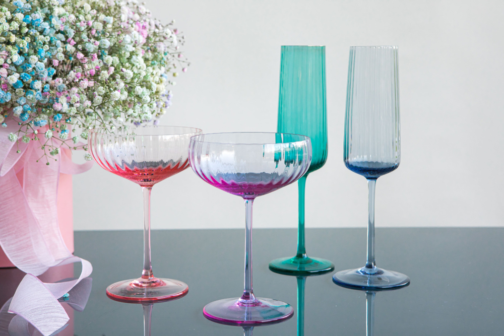 Набор бокалов для шампанского 2 шт 200 мл Anna Von Lipa Пульсация зеленый