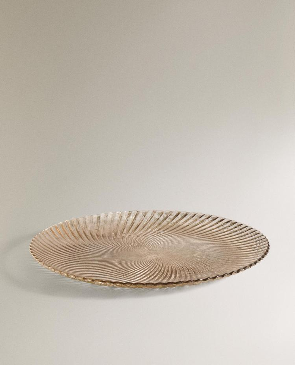 ZARA HOME НОВОГОДНЕЕ БЛЮДО ИЗ БЛЕСТЯЩЕГО СТЕКЛА, СЕРЕБРЯНЫЙ