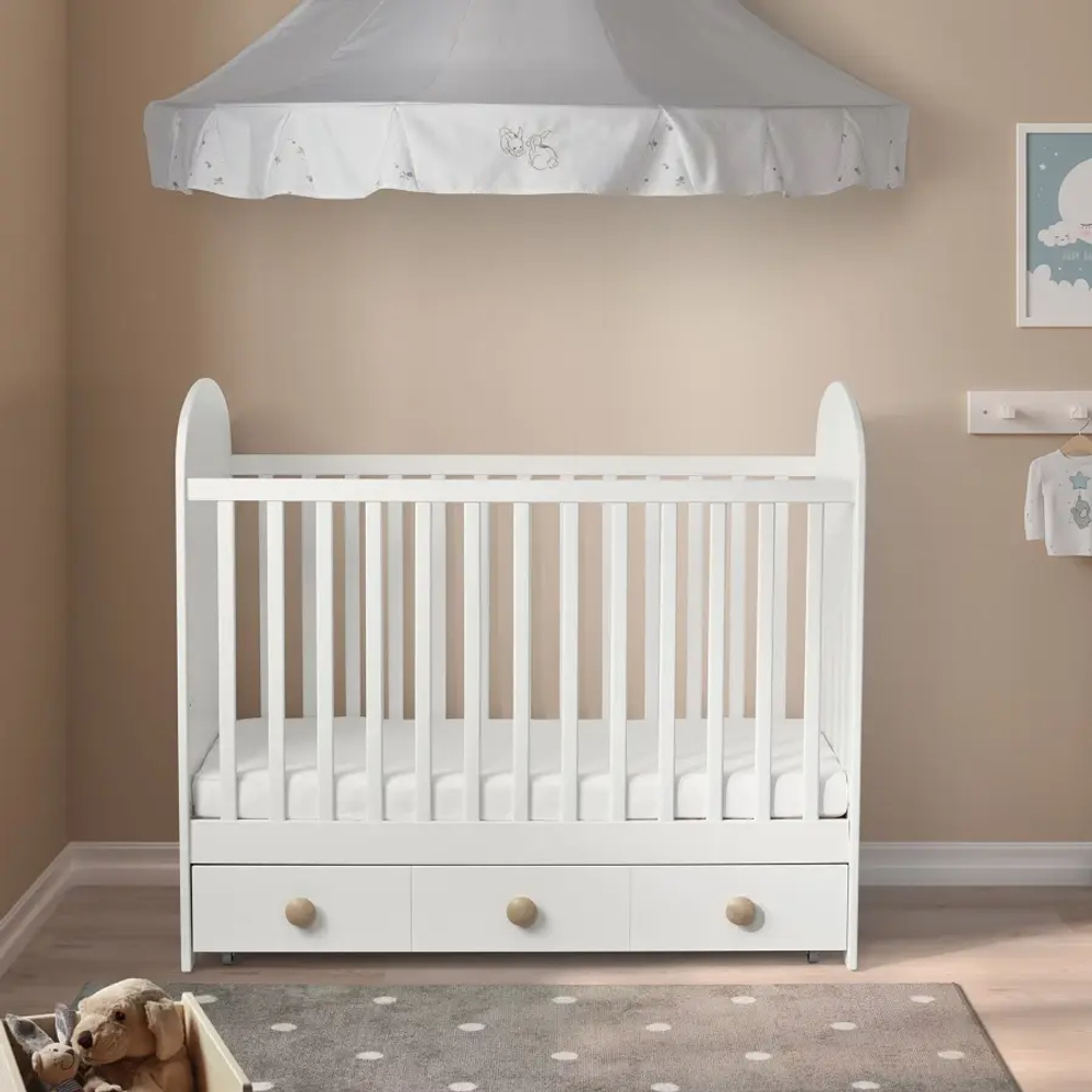 Кровать для новорожденных - IKEA GONATT, 60x120 см, белый, ГУНАТ ИКЕА