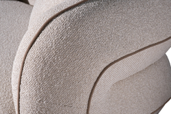 Диван Амели (Amelia) трехместный букле светлый 253x100x67см с бежевым кантом Garda Decor