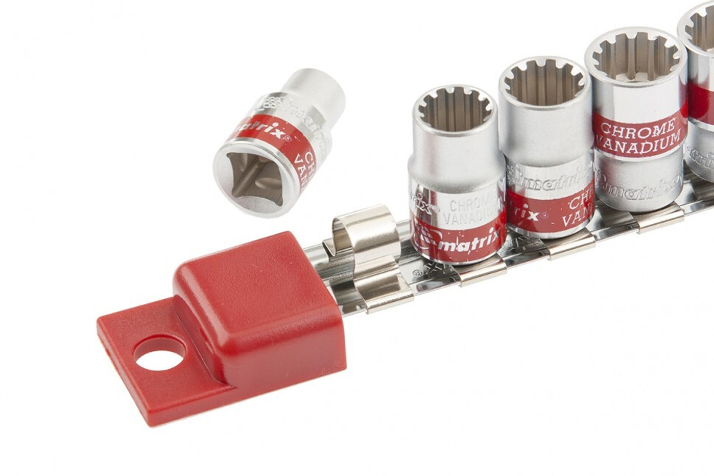 Набор универсальных торцевых головок 3/8", Spline, CrV, 8-19мм, 10 штук Matrix