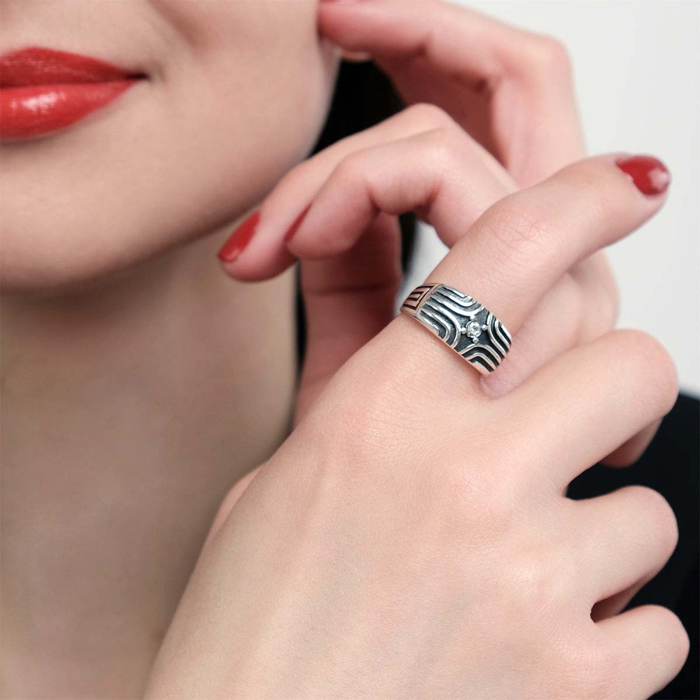 "Джетта" кольцо в серебряном покрытии из коллекции "Jetta" от Jenavi