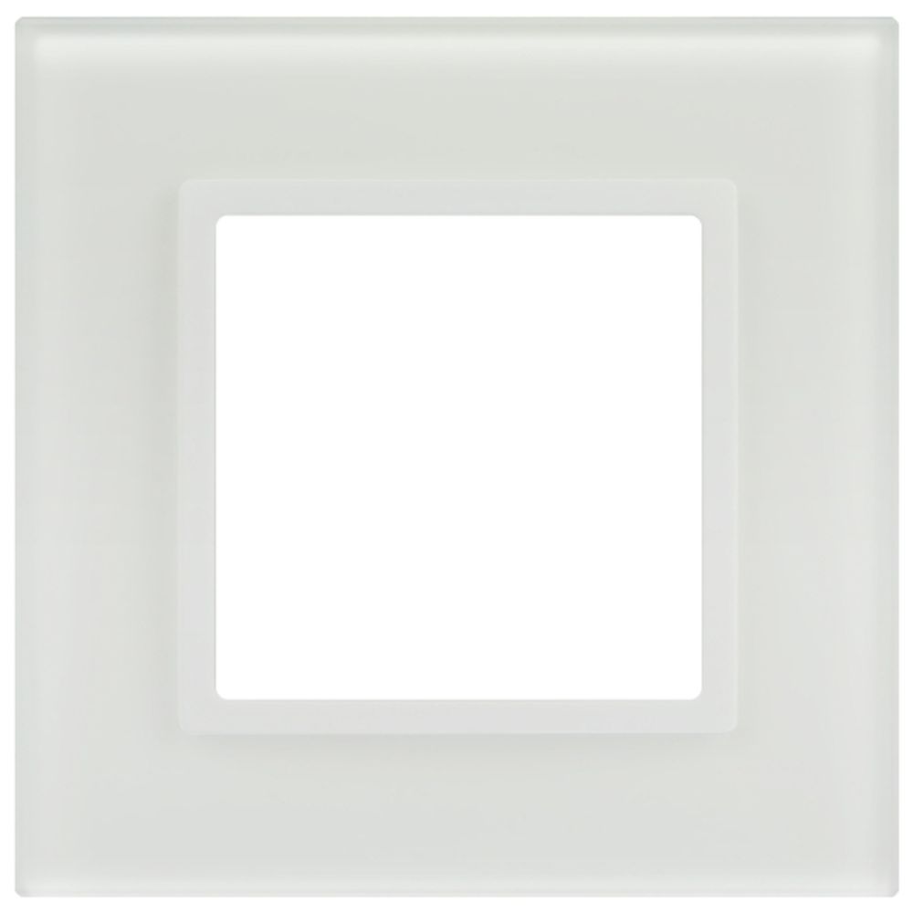Рамка для розеток и выключателей ЭРА Elegance 14-5101-01М на 1 пост, стекло, белый матовый+бел.