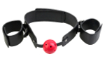 Кляп-наручники с красным шариком Breathable Ball Gag Restraint