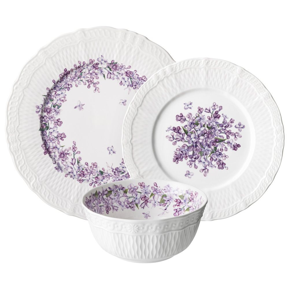 НАБОР ПОСУДЫ ОБЕДЕННЫЙ LEFARD "LILAC" НА 4 ПЕР. 12 ПР. (КОР=1НАБ.)
