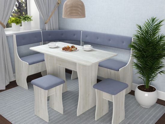 Кухонный уголок bello "Оливьер" (Сосна винтерберг/Велюр Ultra Iris (AT)) -G/Л1