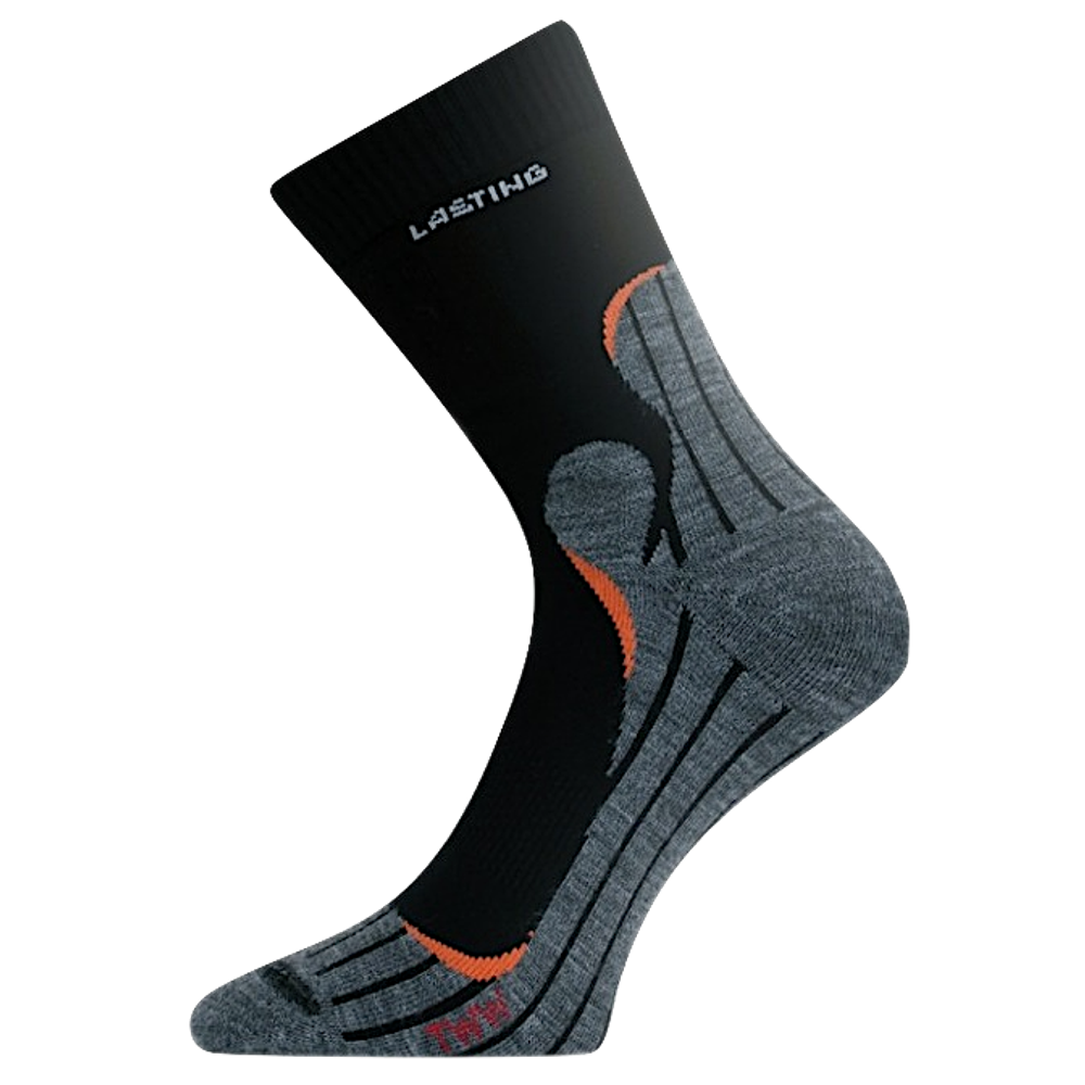 Носки Lasting TWW-900 -10C° +10С° microfiber+polypropylene Чёрные с серой вставкой -