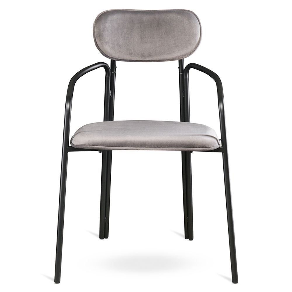 Стул Ror, Round, велюр, черный/серый