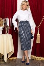 Юбка с пайетками Кетти (синяя) Ю14770-10М LT Collection