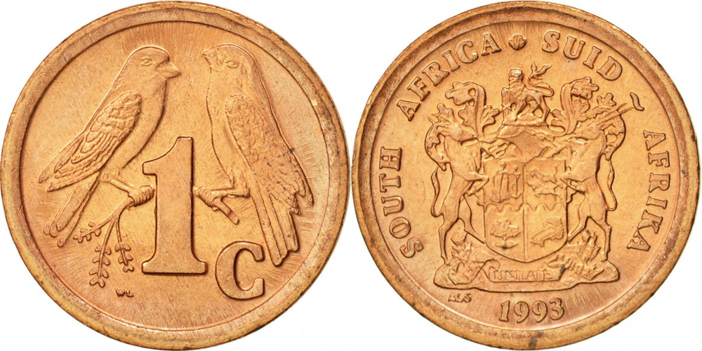 ЮАР 1 цент, 1990-1995 SOUTH AFRICA SUID-AFRIKA UNC