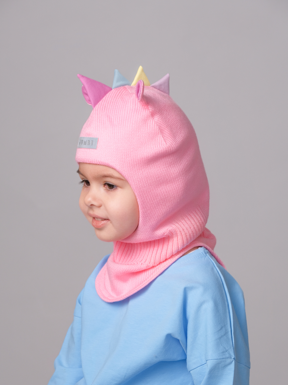 Шлем весенний/осенний вязаный (Розовое облачко) UNIC