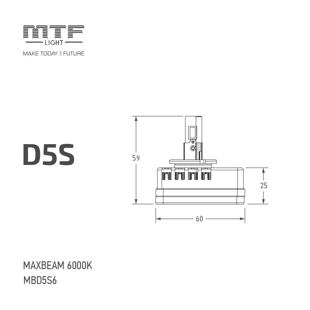 Светодиодные лампы MTF Light D5S MaxBeam 2.0 4500lm, 6000K, 35W (к-т 2шт.)