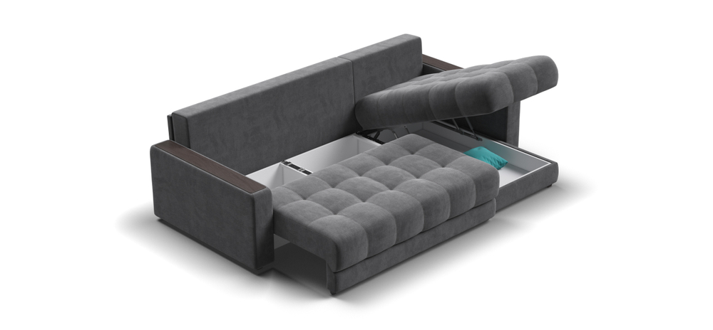 Угловой диван Босс Классик Велюр Монолит серый