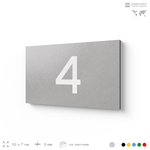 Табличка с номером 4 на дверь квартиры, для офиса, кабинета, аудитории, склада, серая 120х70 мм, Айдентика Технолоджи