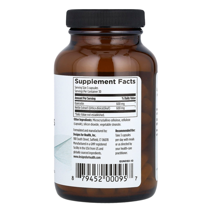 Кверцетин с крапивой, Quercetin + Nettles, Designs For Health, 90 вегетарианских капсул 2