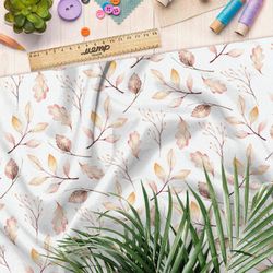 Ткань саржа осенние листья