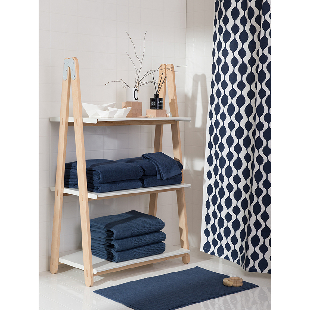 Коврик для ванной ворсовый из чесаного хлопка темно-синего цвета из коллекции essential, 50х80 см