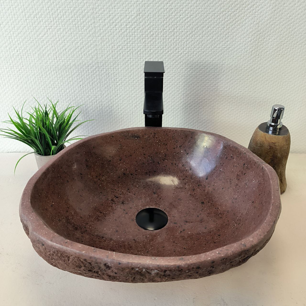 Раковина из речного камня RS-66034 44х42х15 из натурального камня