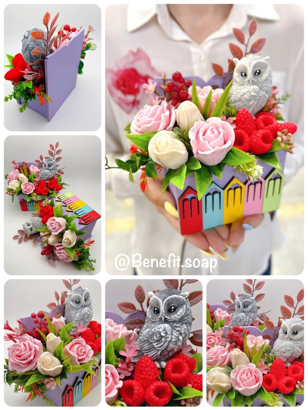 Букет «Сова в розах»