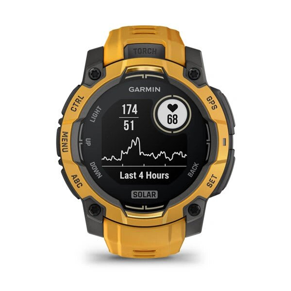 Умные часы Garmin Instinct 3 45mm, Solar, Оранжевые (Sunburst/Gray) (010-02934-42)