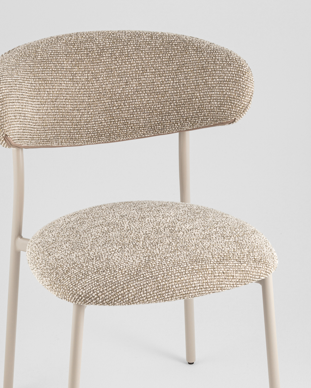 Стул обеденный Ayla бежево-зеленый кремовые ножки