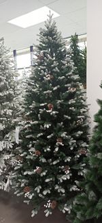 Заснеженная ель с шишками «Амелия» (литая хвоя) 150 см / 1.5 м