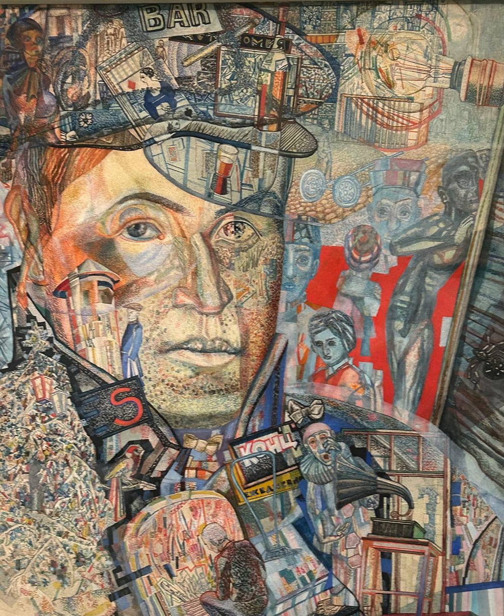 Картина "Self-portrait of a Painter" (Filonov’s studio), 1930 г.