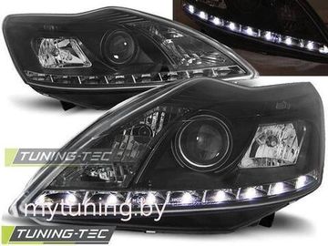 Передние фары Daylight для Ford Focus II (08-10) Black