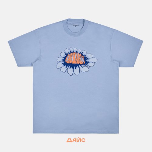 Футболка мужская Carhartt WIP Pixel Flower артикул:I033161_frosted_blue - купить в магазине Дайс