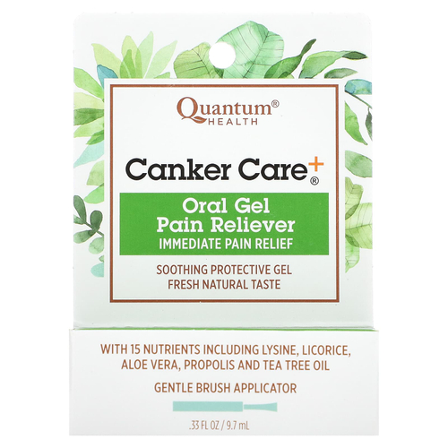 Quantum Health, Canker Care+, оральный обезболивающий гель для полости рта, 9,7 мл (0,33 жидк. унции)