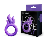 Фиолетовое эрекционное кольцо с язычками пламени (Цвет: фиолетовый)