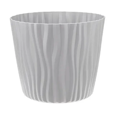 Кашпо ВОЛНА D250мм 8л с вкладышем Серый