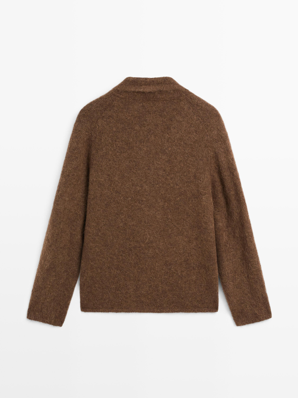 Massimo Dutti Кардиган из смесовой альпаки с карманами, жженый