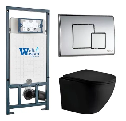 Унитаз с инсталляцией WeltWasser MARBERG 507 + MERZBACH 043 MT-BL + MAR 507 SE