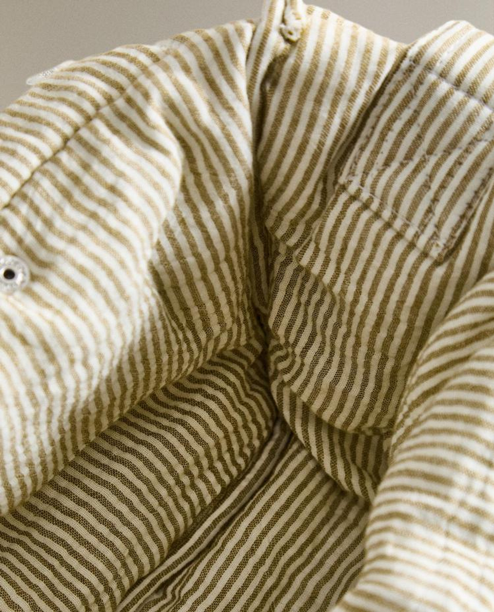 ZARA HOME ХЛОПКОВАЯ СУМКА ДЛЯ КОЛЯСКИ В ПОЛОСКУ, ЗЕЛЕНЫЙ